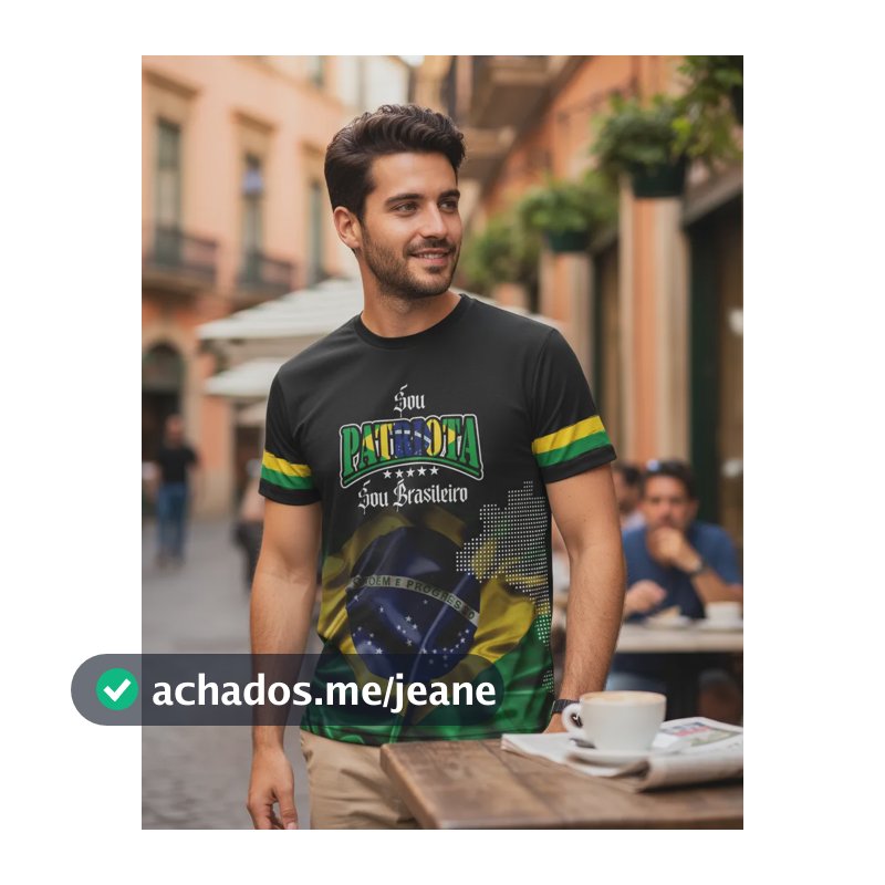 Camiseta Patriota Brasil Dry Soft Proteção Solar Masculina