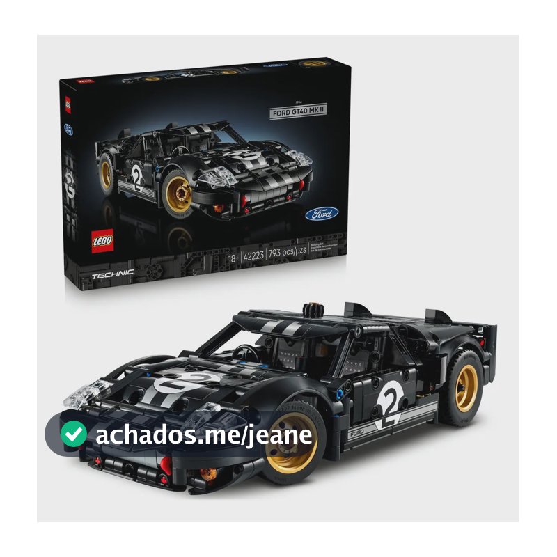 Carro de corrida LEGO Technic 1966 Ford Gt40 MkII 42223