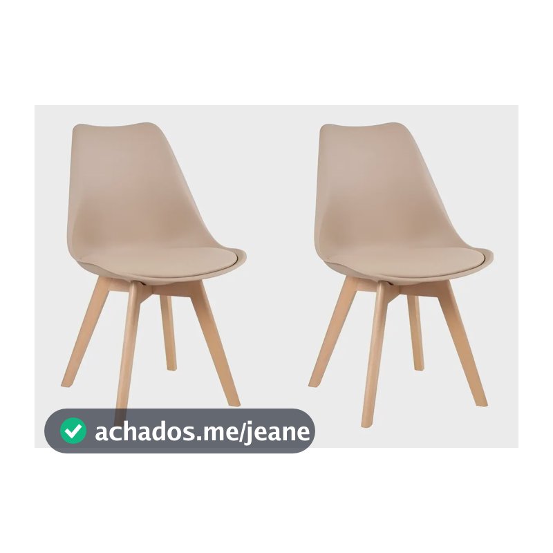 Kit 2 Cadeiras Eames Leda Sala De Estar Jantar Cozinha Estrutura Da Cadeira Nude