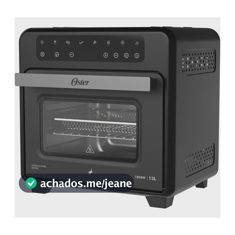 Forno Fryer Oster 13L 1800w Digital Pro 8 em 1 Tela Touch
