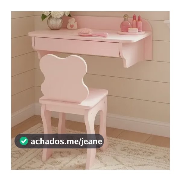 Penteadeira Mdf Led Com Espelho Vidro Banqueta Gaveta Grande Rose
