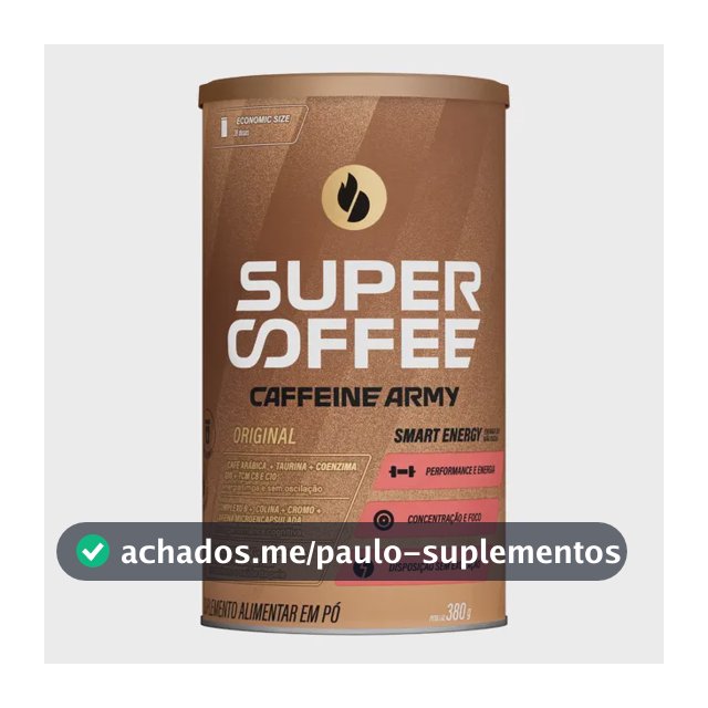 Cafeína Caffeine Army Supercoffee Classic Size em pó Sem sabor x 380g