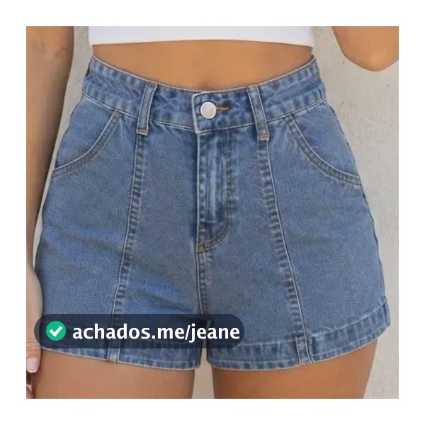 Short Jeans Feminino Lavagem Clara Cintura Alta Básico