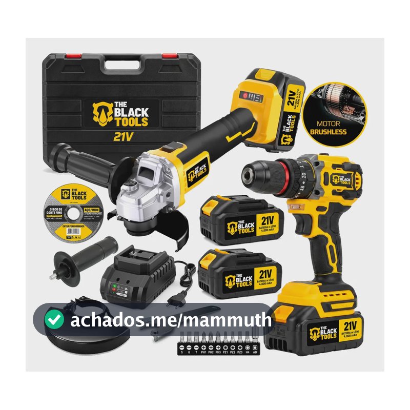 Kit Ferramentas Brushless A Bateria 2 Em 1 The Black Tools