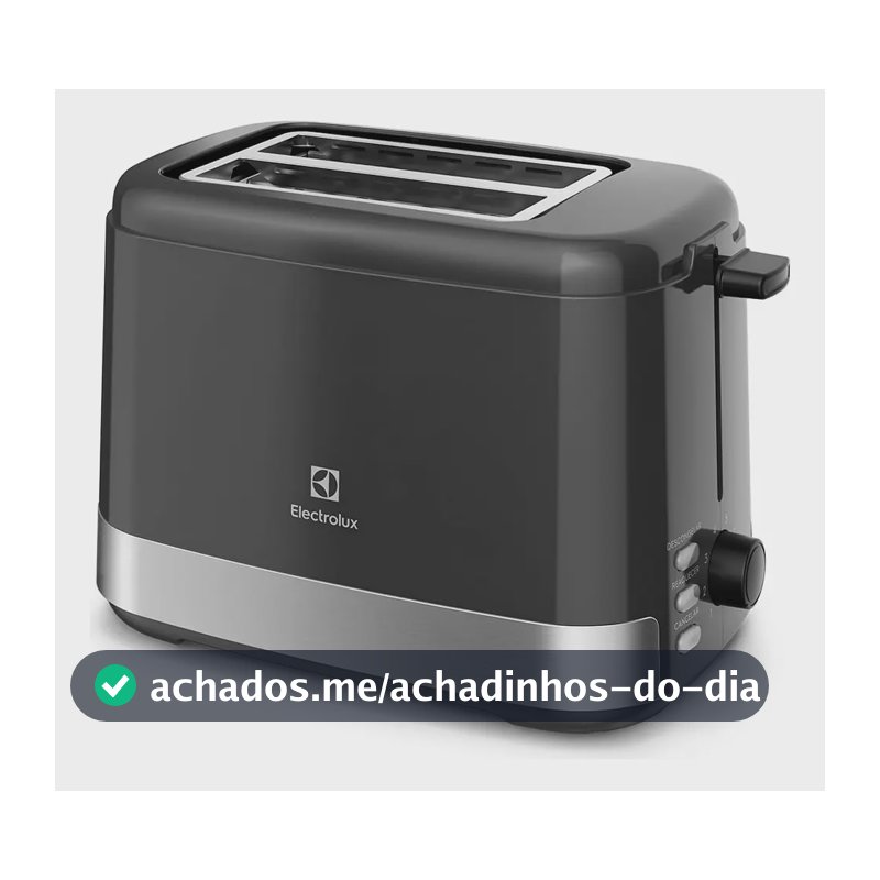Torradeira Elétrica ETS 10 Efficient Com 8 Níveis de Tostagem Inox Preto Electrolux