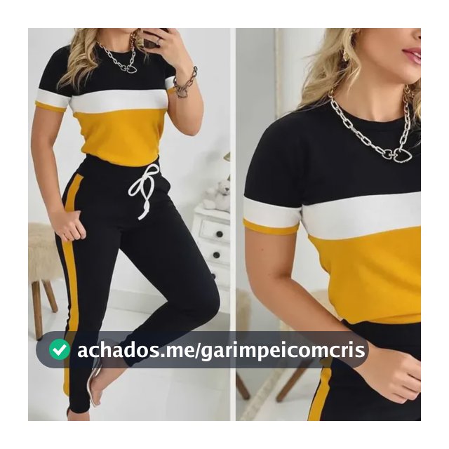 Conjunto Feminino Calça E Blusa Plus Malha Crepe Alfaiataria