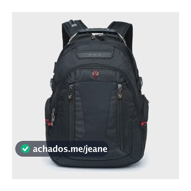 Mochila Executiva Swissport Hightech 30l Masculina Reforçada Preto Liso
