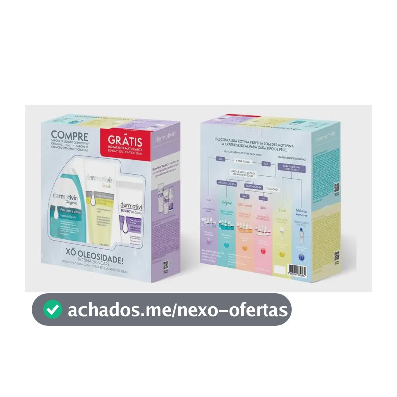 Kit Sabonete + Scrub + Hidra Benzac Dermotivin Oleosa Dia/noite