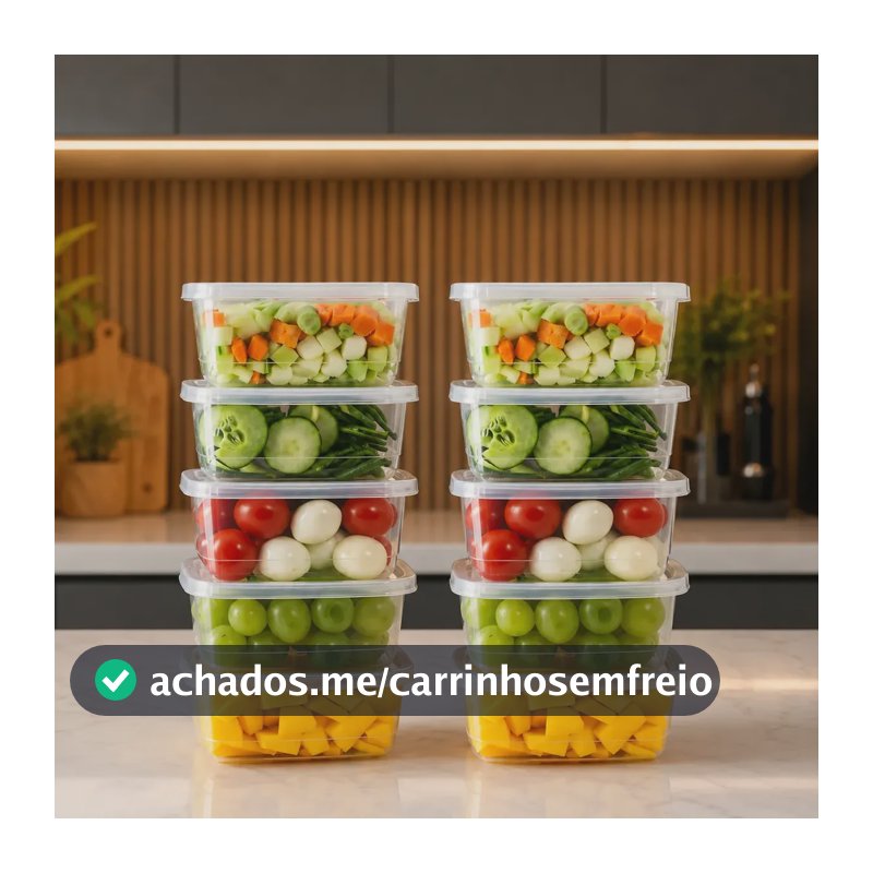 Kit 20 Potes 300ml Marmita Fitness Bpa Free Microondas Transparente