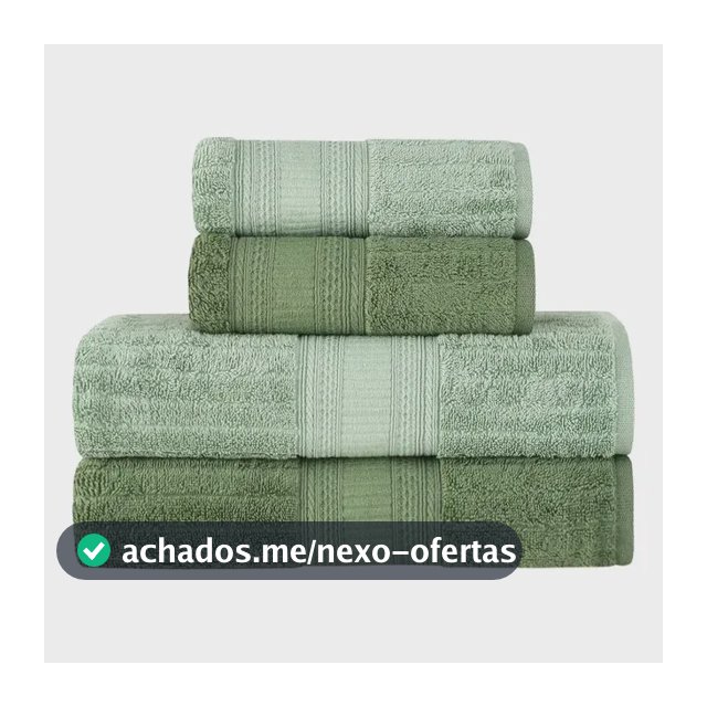 Jogo de Toalhas Buddemeyer Atena Fio Penteado Banho Verde/Verde Claro 4 peças