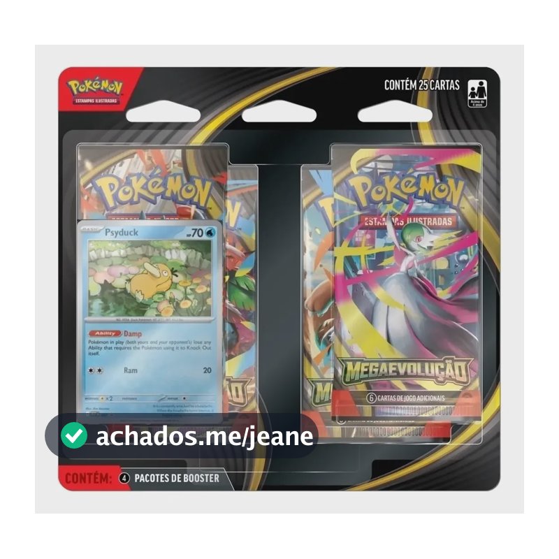 Kit 2 Blister Quadruplo Booster Pokémon Mega Evolução Tcg