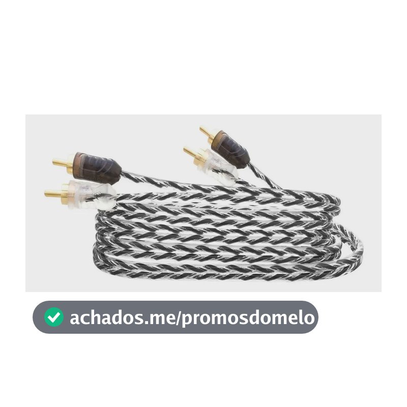 Cabo Rca Taramps 5 Metros 5m 500cm Estereo Banhado A Ouro Double Injetado Stereo Som Automotivo