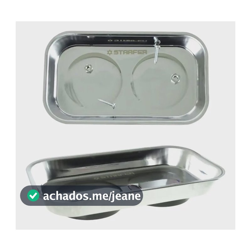 Bandeja Magnética Starfer 240x140mm Aço Inox Para Peças Metálicas