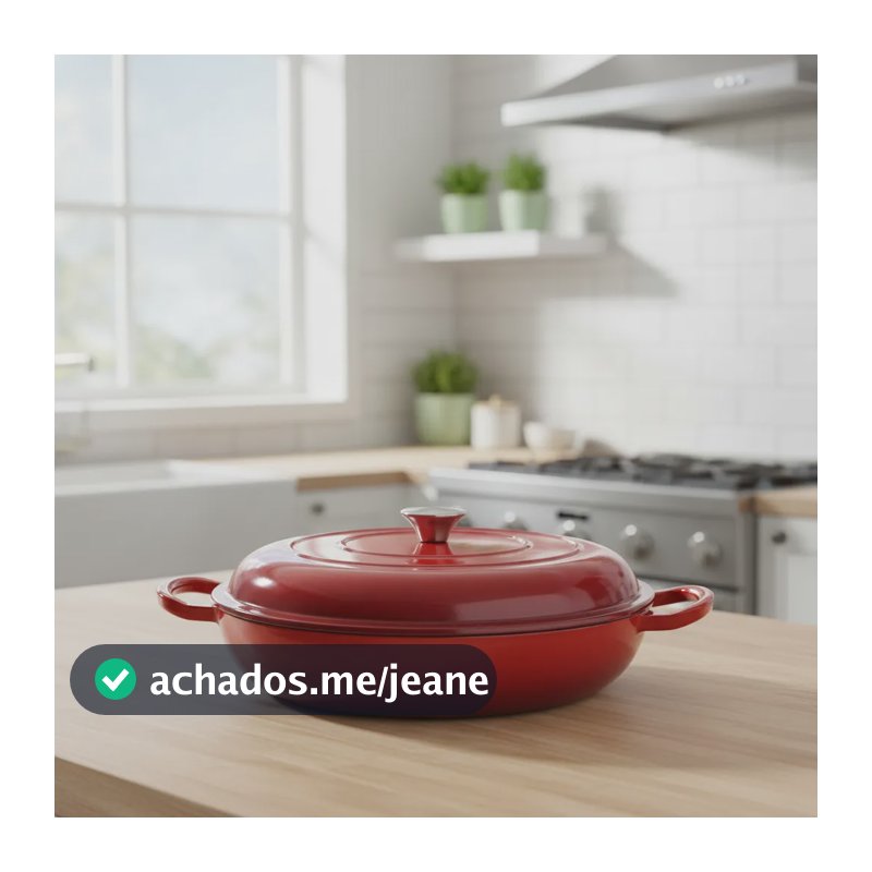 Caçarola Ferro Esmaltada Antiaderente 2,6l C/tampa Vermelho