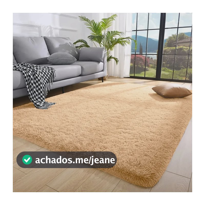 Tapete Sala Veludo Luxuoso Aveludado 150x200 50% Off. Cor Bege