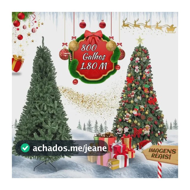 Árvore De Natal Pinheiro Canadense Luxo 1,80m 800 Galhos Tradicional Verde Imperial Premium Grande Cheia LuvinCo