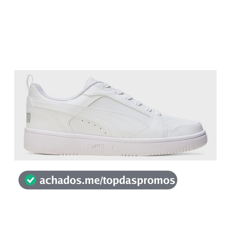 Tênis Casual Masculino Rebound V6 Low Puma Puma White-cool Light Gray Geométrico 42 Br