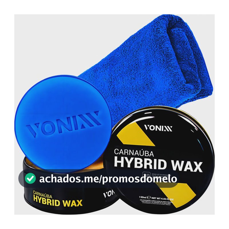 Cera Carnaúba Vonixx Híbrida 2 em 1 Proteção UV 120g + Toalha Microfibra