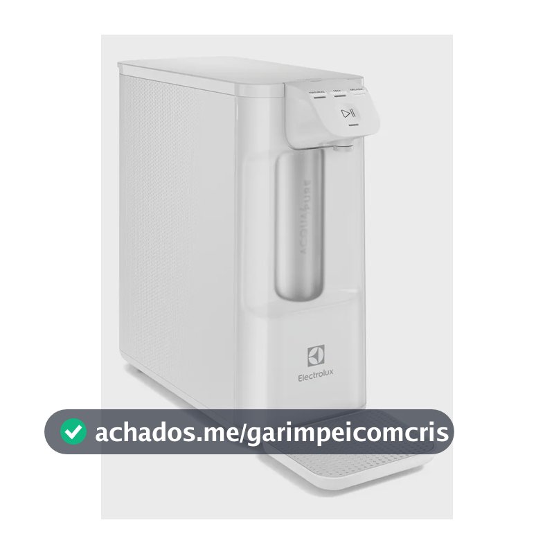 Purificador de Água Gelada Fria e Natural Eletronico Placa Compacto Electrolux PE12B com Filtro Carvão 6 meses ou 3000L Painel Touch Branco