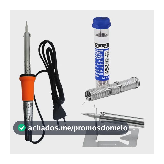Kit Ferro De Solda Soldar Soldador 60w Estanho Tubo