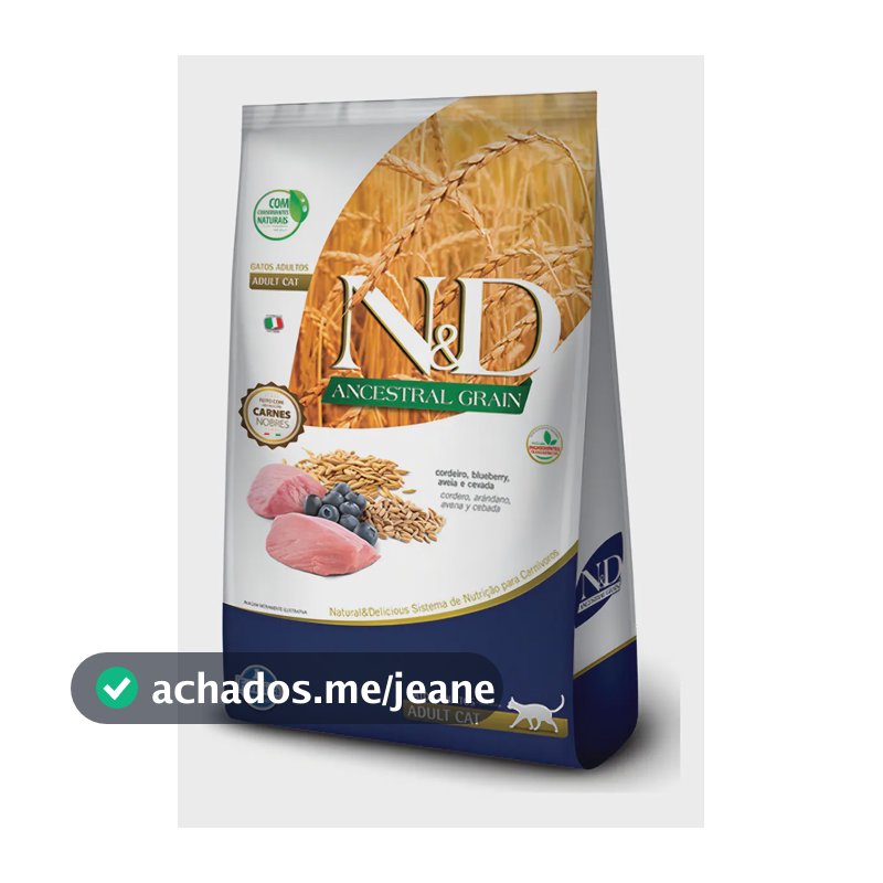 Ração N&d Ancestral Grain Gato Adulto Cordeiro 7,5kg