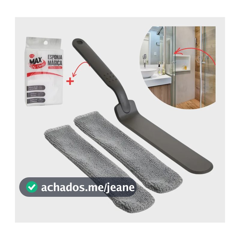 Kit Limpeza De Vãos Limpa Box E Blindex Janelas E Frestas Rosa E Preto