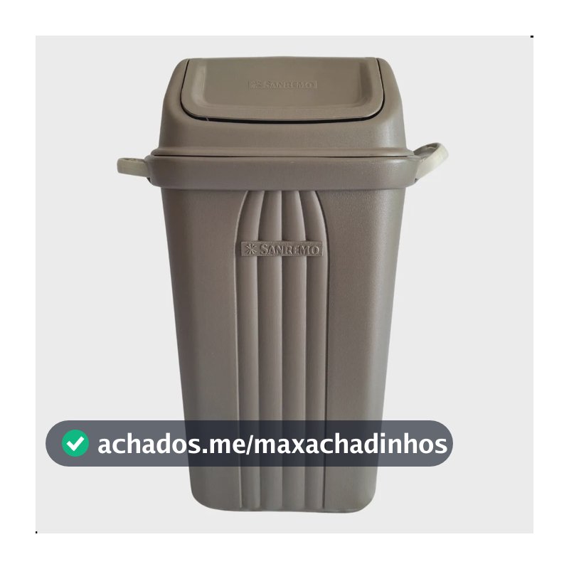 Lixeira Plástica Com Tampa Basculante 30l Sanremo Cinza