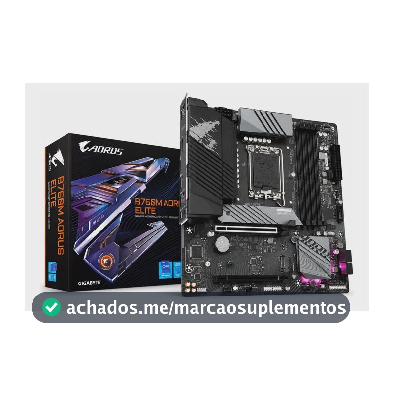Placa Mãe Gigabyte Intel 1700 B760m Aorus Elite 4x Ddr5 Matx Cor Preto
