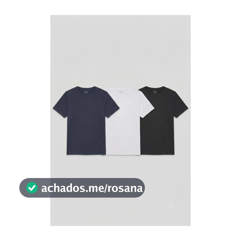 Kit Aramis 3 Camisetas Básica Algodão Preto, Branco E Navy Preto-branco-navy G
