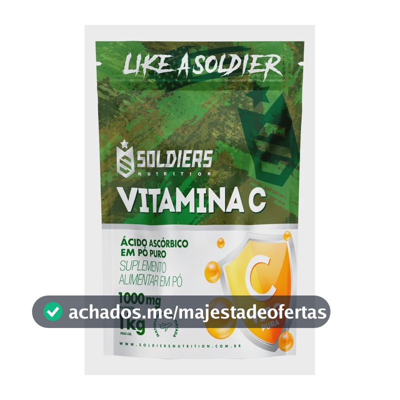 Vitamina C Em Pó Ácido Ascóbico 1Kg 100% Puro Soldiers Nutrition Bem-Estar Energia