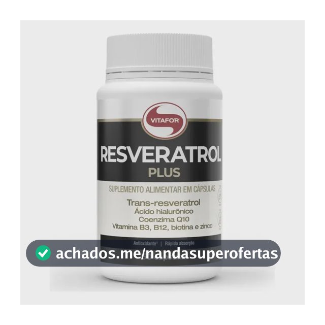 Resveratrol Plus 60 Cápsulas Vitafor Sem Sabor