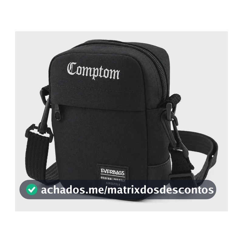 Shoulder Bag Bolsa Transversal Pochete Academia Treino Viagem Passeio Esportivo Porta Documento Carteira Resistente Reforçada Cor Preto