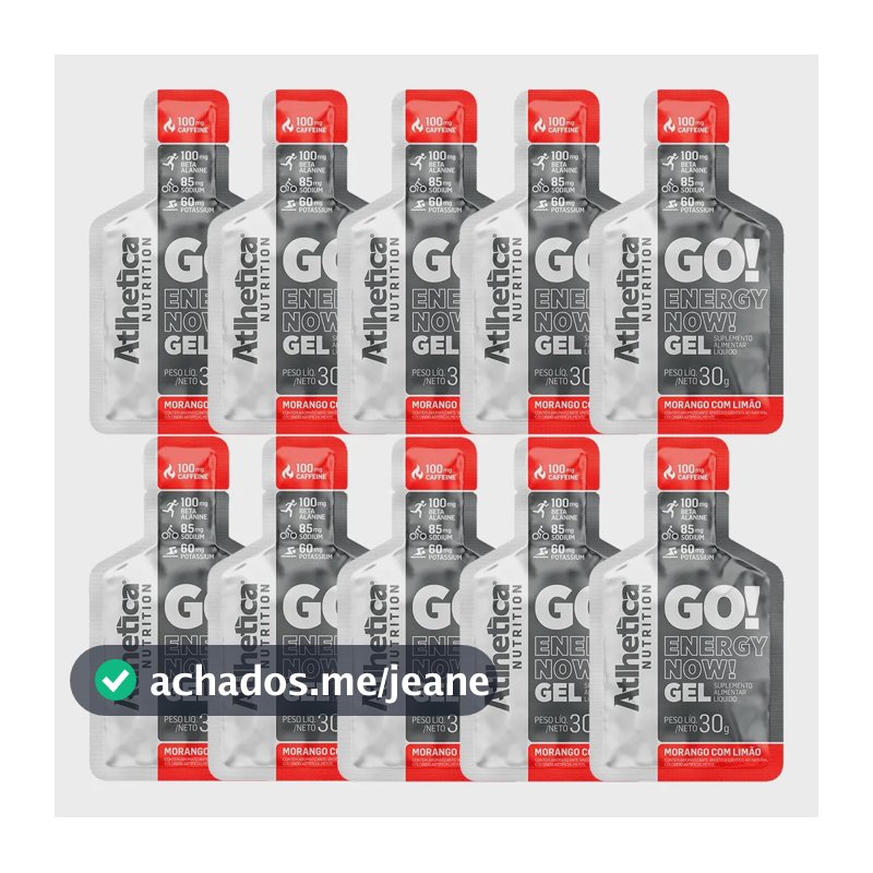 Cafeína Atlhetica Nutrition Gel energético atlhetica sabor Frutilla limón x 300g 10 un