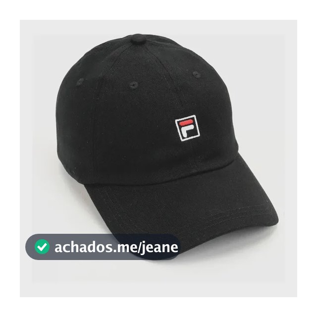 Boné Adulto Fila Style F-box Aba Curva Preto Único