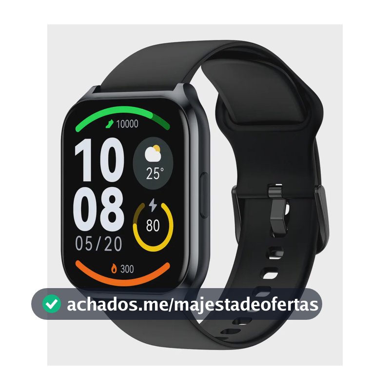Relogio Smartwatch Haylou Watch 2 Pro Amoled Resistente À Água Caixa Preto Pulseira Preto