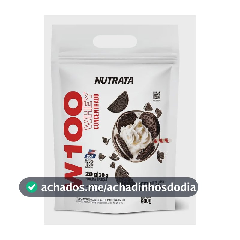 Proteína Nutrata W100 Whey Concentrado Em Pó Sabor Biscoitos X 900g