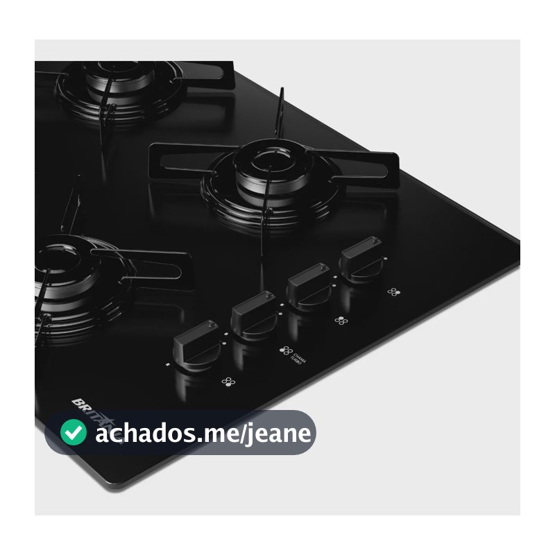 Cooktop 4 Bocas A Gás Britânia Bivolt Bct04a Preto 127/220v