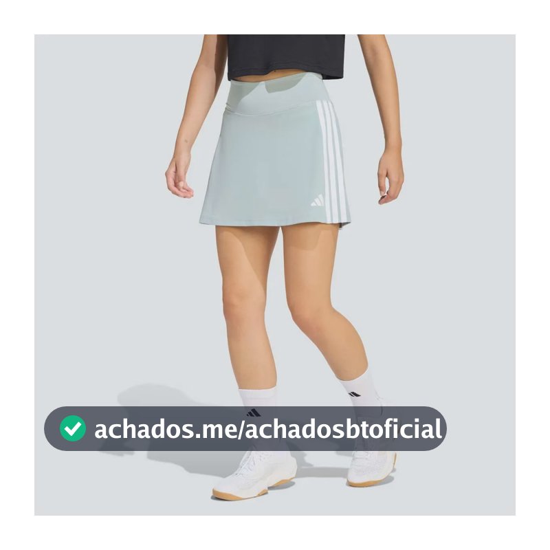 Short Saia adidas Essentials 3 Stripes Workout Feminino Verd Verde - M