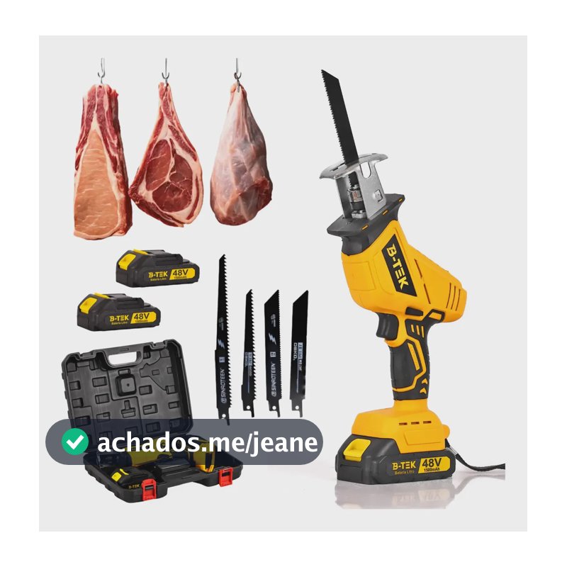 Serra Sabre Bateria 48v Sem Fio Cortar Boi Corta Carne Ossos 1500W Elétrica Profissional Portátil Ferramenta Corte Açougue