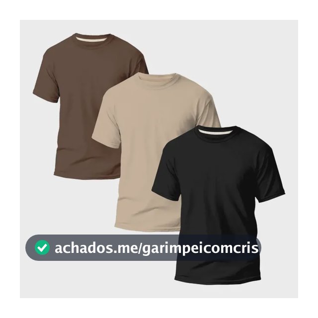 Kit 3 Camisetas Básicas Masculina Slim Algodão Varias Cores