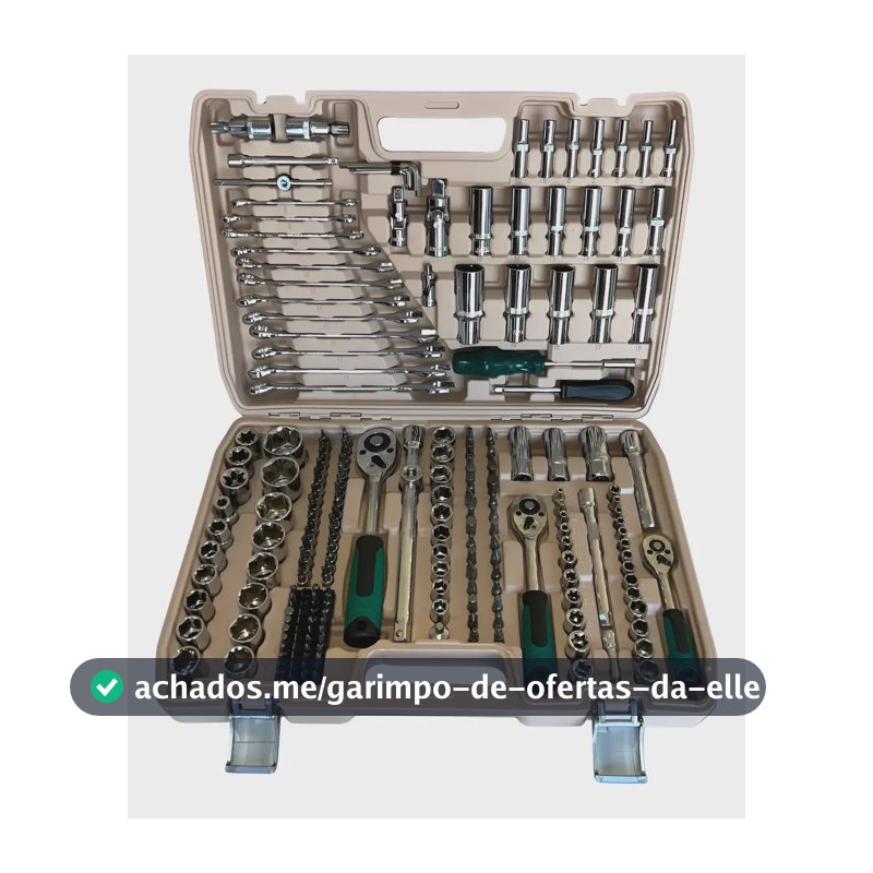 Maleta De Soquetes 216 Pçs Aço Cr-v Profissional P/mecânico Prateado