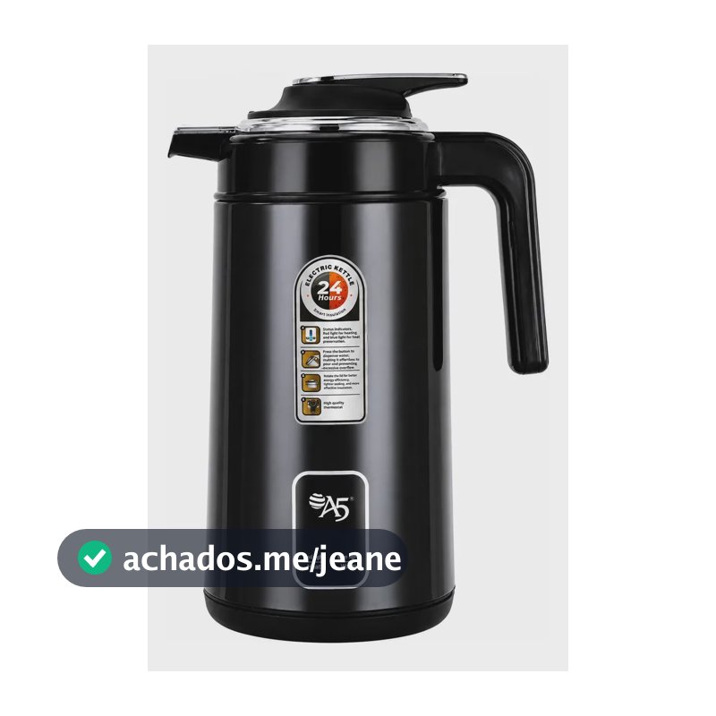 Garrafa Térmica Chaleira Elétrica Jarra Inox Para Café Chá  Preto 110/127v