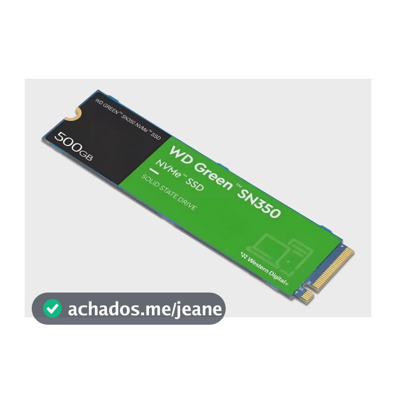 Ssd M.2 500gb Wd Green Sn350 2280 Nvme Pcie Gen 3.0 Wds500g2g0c Velocidade De Leitura 2400mb/s Para Pc E Notebook Cor Verde