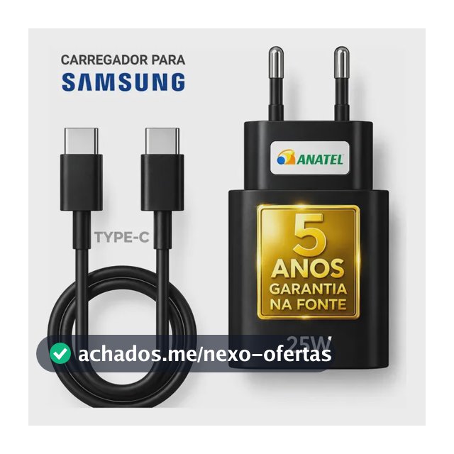 Carregador Super Rápido 25w Para Samsung Galaxy S24 S23 S22 S21 S20 Fe Ultra Motorola M22 M31 M32 M62 M63 M64 G15 Xiaomi Redmi Note 12 13 14 15 LG - Super Fast Cabo Blindado Tipo Usb C -Dtimp