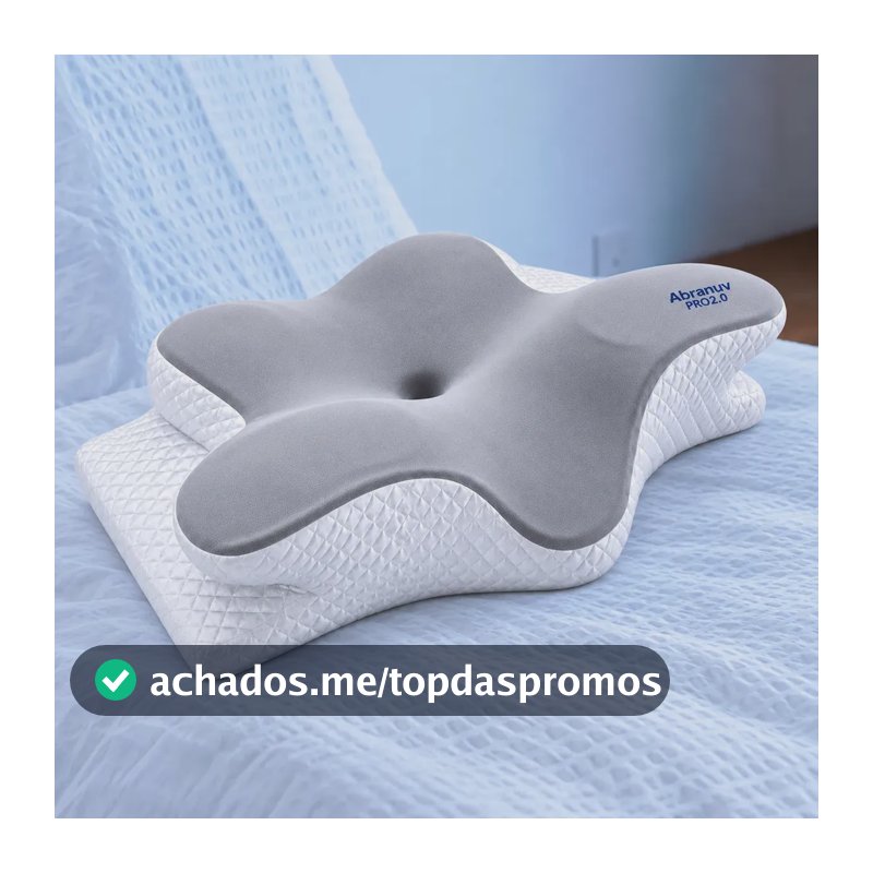 Travesseiro Cervical Ergonômico em Espuma Viscoelástica para Dormir S-5431 VT Abranuv