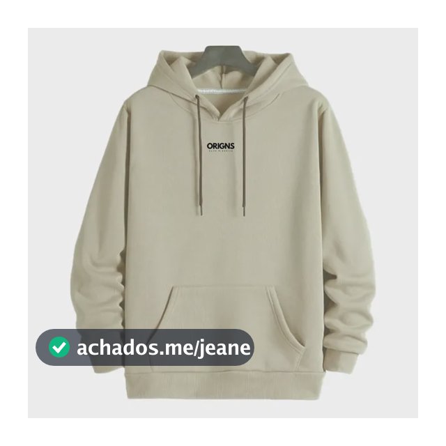 Blusa Moletom Canguru Masculino Bolso Capuz Preto Ou Bege