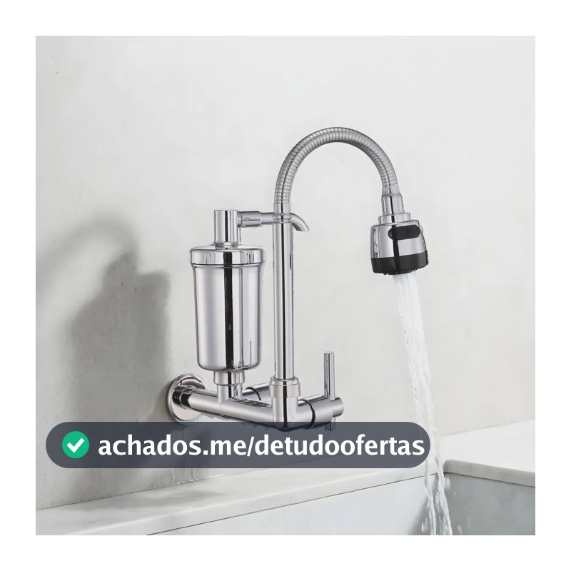 Torneira De Parede Com Filtro Para Cozinha Flexível Parede Prateado Parede