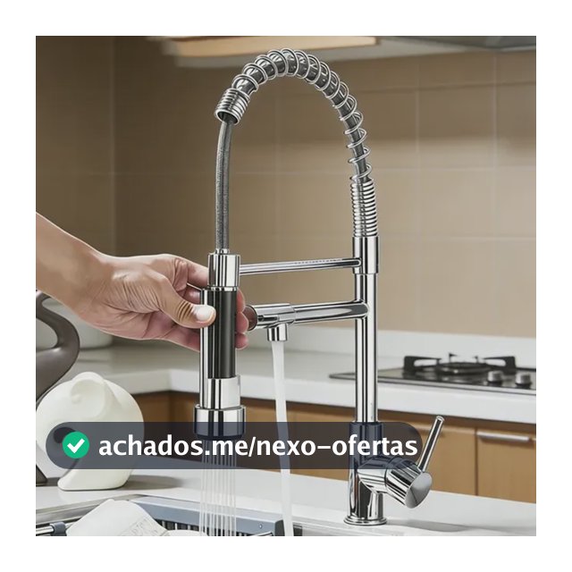 Torneira Gourmet Cozinha 304 Inox 47cm Luxo Ducha Misturador