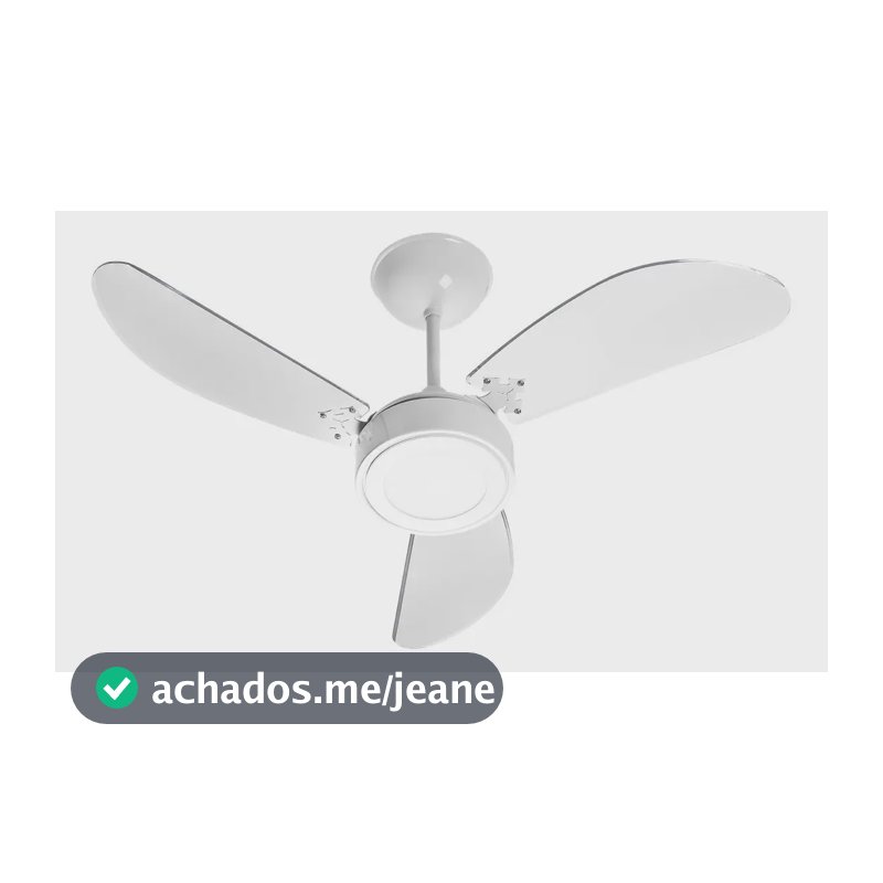 Ventilador De Teto New Cristal Led 3 Pás Venti-delta 220v 93 Cm Branco 220v Transparente Plástico 3