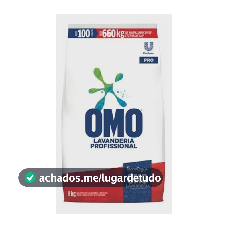 Lava Roupas Pó Lavanderia Profissional Omo Pro Pacote 8kg